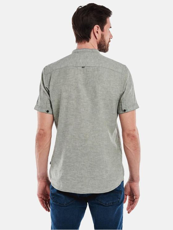 engbers Herren Kurzarm-Hemd mit Leinenanteil Khaki 34940