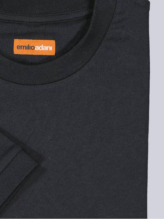 emilio adani Herren T-Shirt aus hochwertigem Garn Schwarz 39312