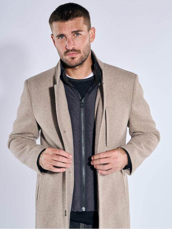 emilio adani Herren Mantel mit heraustrennbarem Inlet Hellbraun 39388