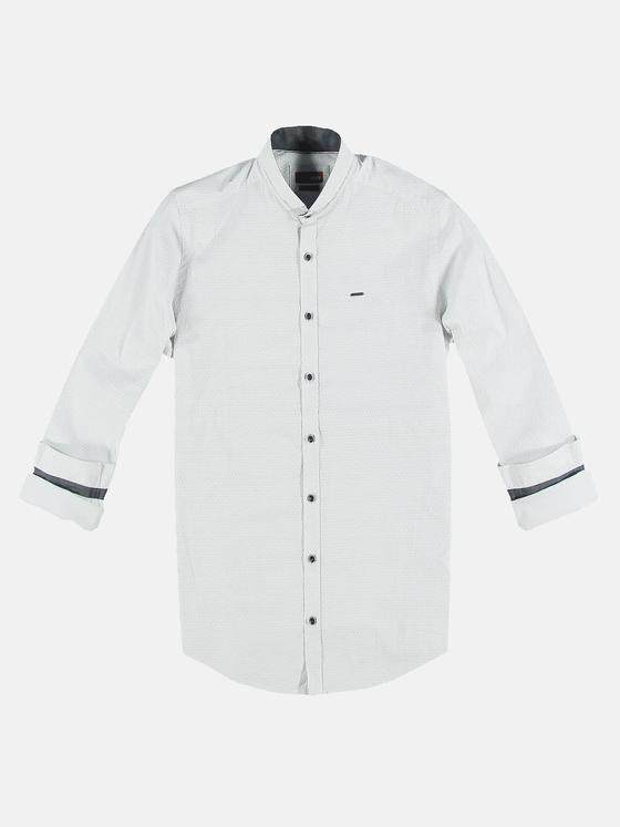 emilio adani Herren Modisches Langarmhemd mit Minimal-Print Weiß 31316