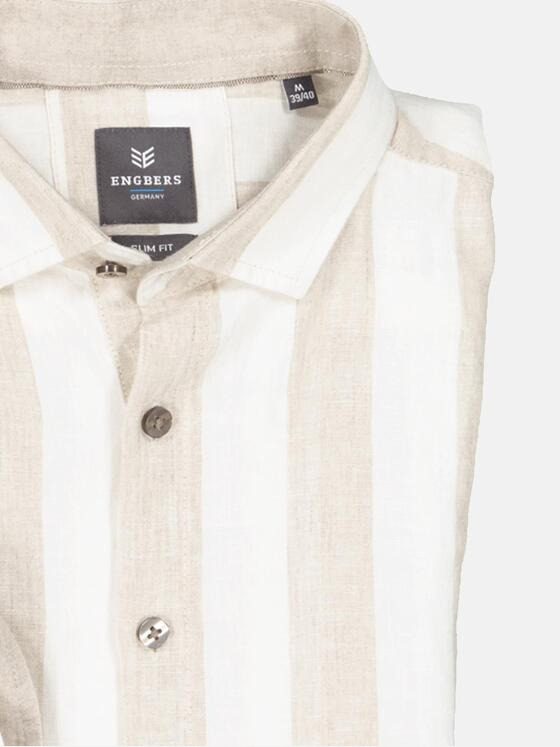 ENGBERS GERMANY Herren Langarm-Hemd slim fit Beige 36860
