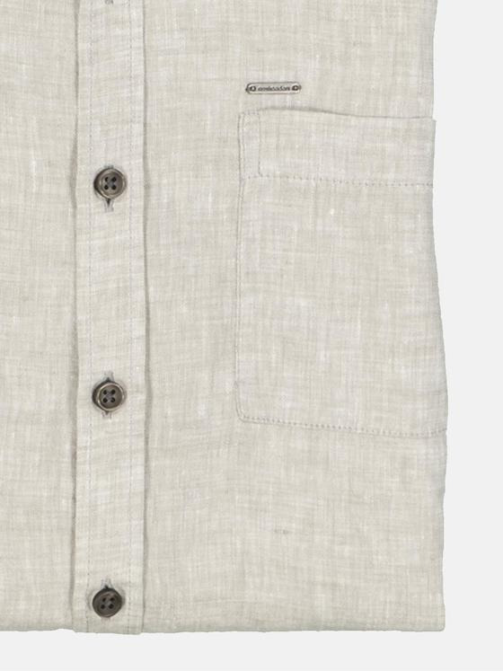 emilio adani Herren Kurzarm-Hemd uni Beige 35048