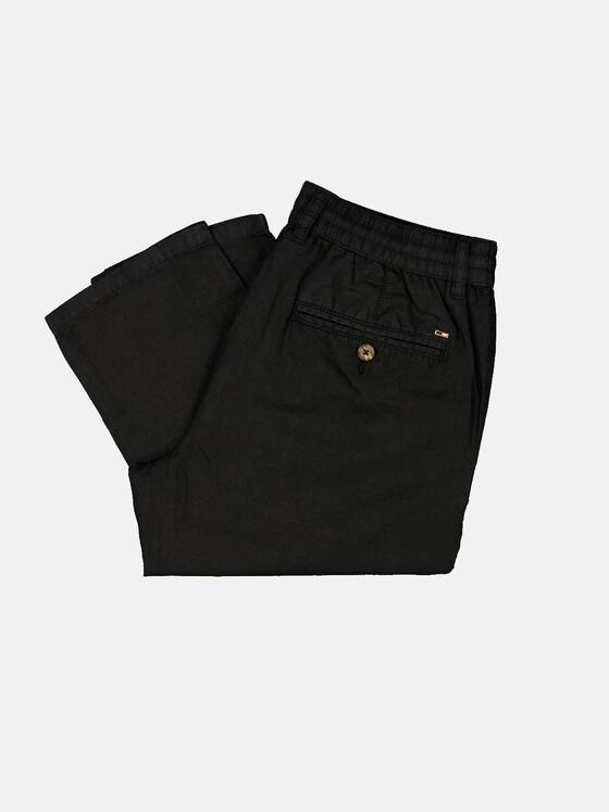 emilio adani Herren Chino mit Leinenanteil Schwarz 34682