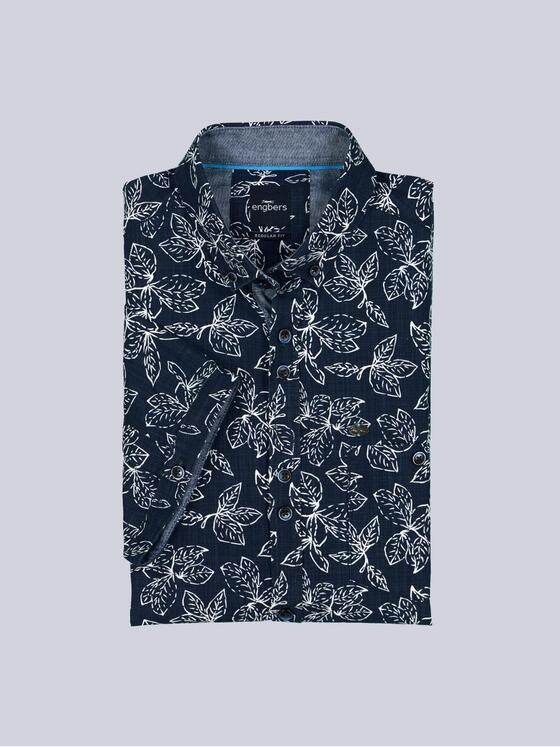 engbers Herren Kurzarm-Hemd gemustert Blau 38293