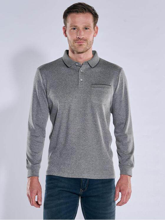 engbers Herren Langarm-Shirt mit Polokragen Mittelblau 39536