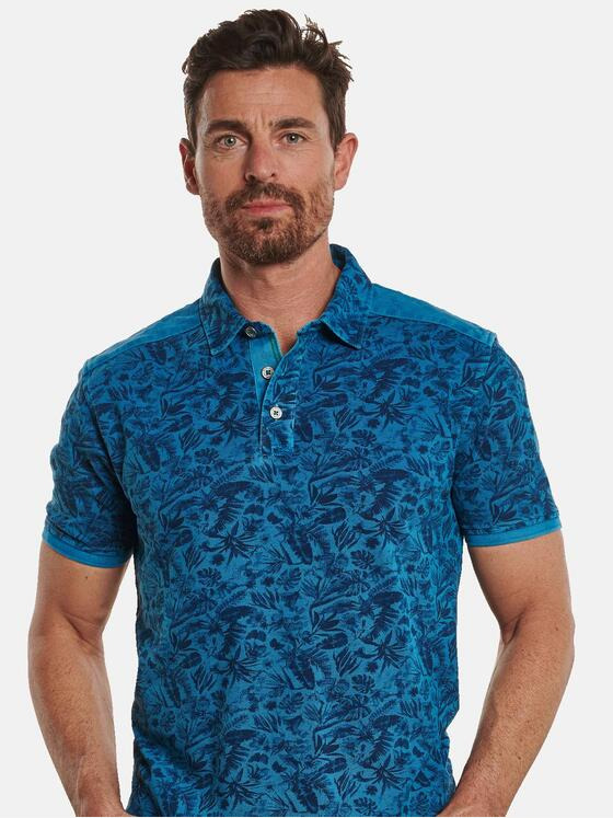 engbers Herren Polo-Shirt gemustert Brilliantblau 32711