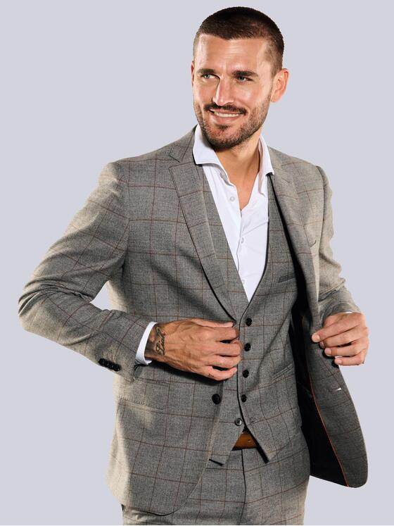 emilio adani Herren Anzug-Sakko slim fit Braun 35381