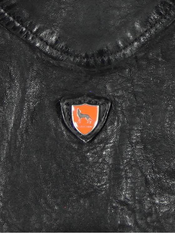 emilio adani Herren Lederjacke mit abnehmbarer Kapuze Schwarz 28791