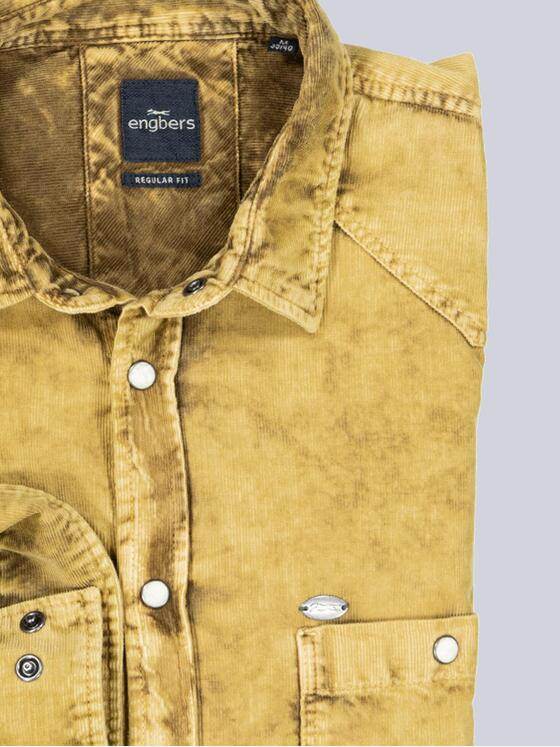 engbers Herren Langarm-Hemd uni Gelb 35657