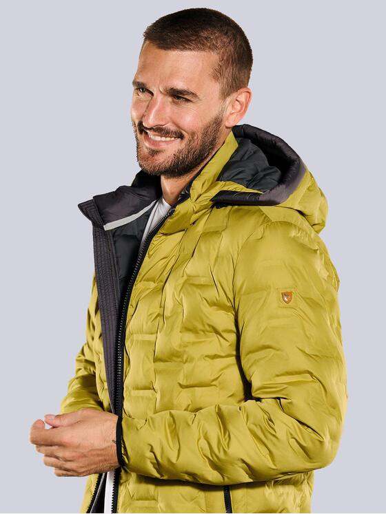 emilio adani Herren Steppjacke mit abnehmbarer Kapuze Gelb 35198