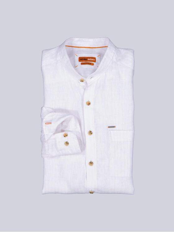 emilio adani Herren Hemd aus 100% Leinen Naturweiss 40337