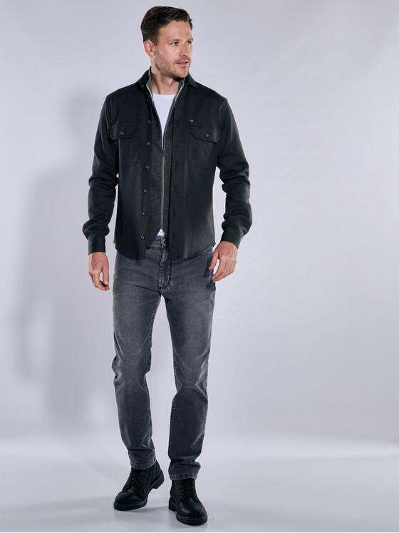 engbers Herren Overshirt slim fit Schwarz 37658