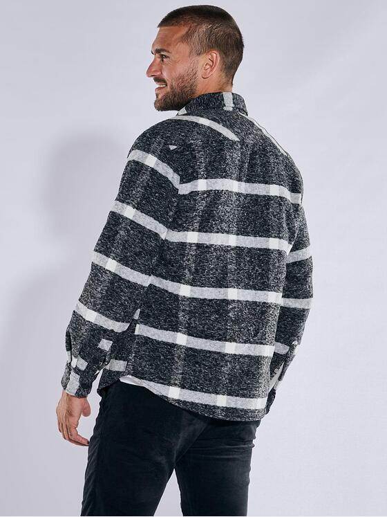 emilio adani Herren Overshirt kariert Anthrazit 37866