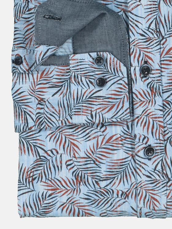 engbers Herren Langarm-Hemd gemustert Blau 36242