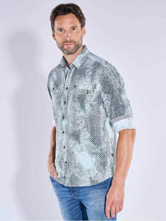 engbers Herren Langarm-Hemd gemustert Saphirblau 39242