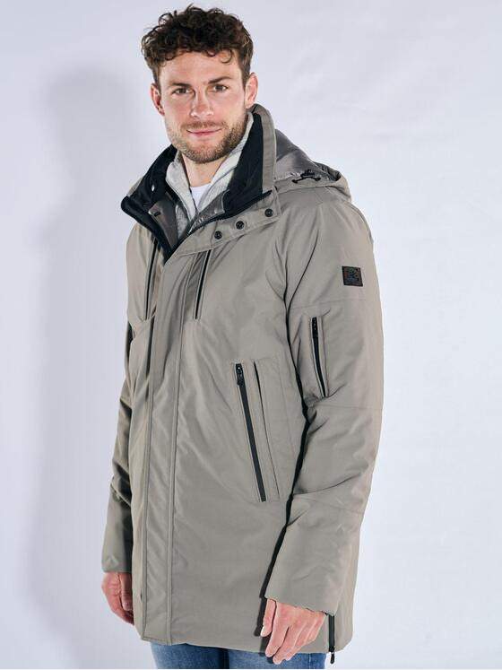 emilio adani Herren Jacke mit unterlegtem Reißverschluss Braunbeige 39379