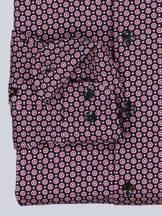 emilio adani Herren Langarm-Hemd gemustert Bordeaux 39596