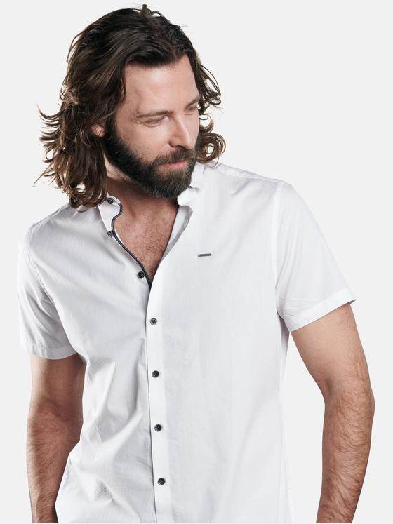 emilio adani Herren Hemd mit smarten Kontrastdetails Weiß 29501