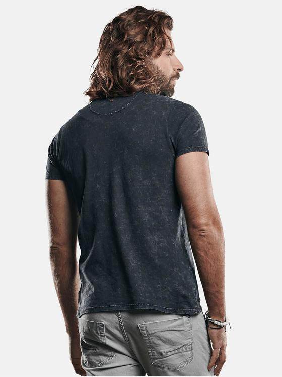 emilio adani Herren Basic T-Shirt mit spannendem Farbeffekt Grau 29187