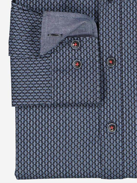 engbers Herren Langarm-Hemd gemustert Saphirblau 37653