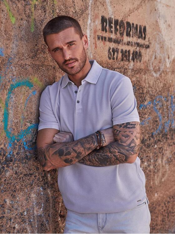 emilio adani Herren Polo-Shirt uni Violett 34545
