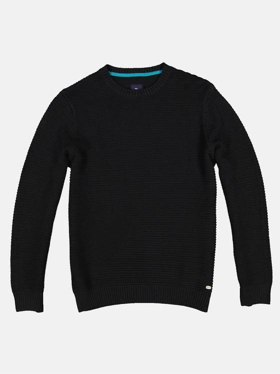 engbers Herren Pullover strukturiert Schwarz 33386