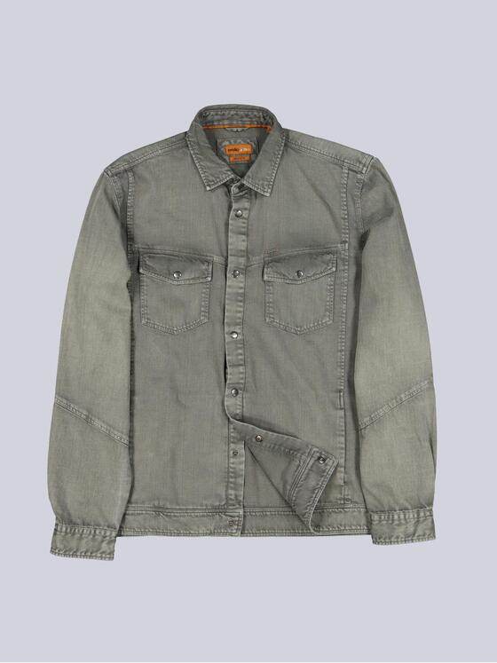 emilio adani Herren Overshirt mit besonderer Waschung Oliv 40333