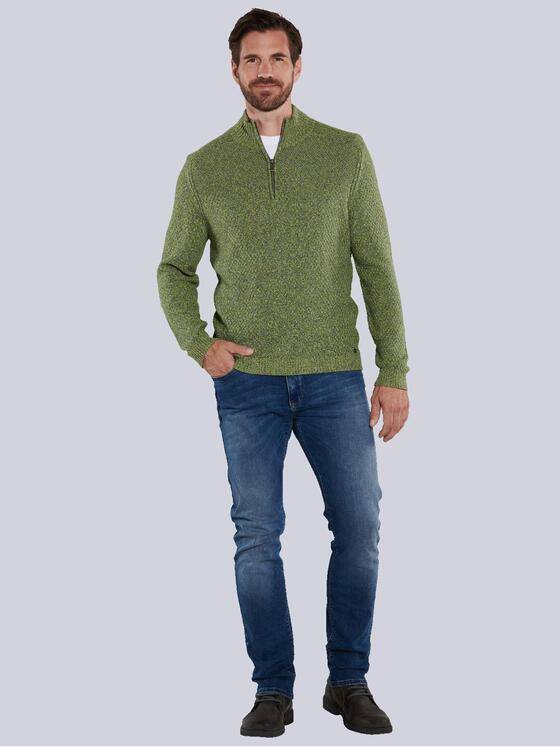 engbers Herren Pullover mit Troyerkragen Grün 35562