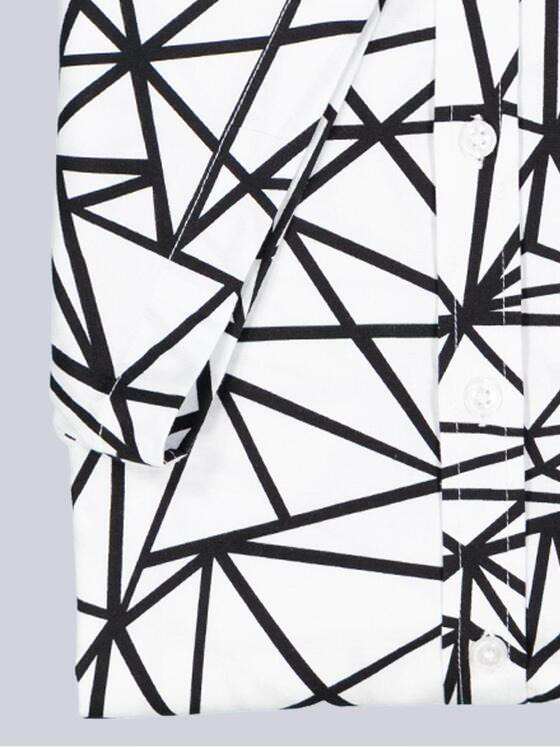 emilio adani Herren Kurzarm-Hemd gemustert Schwarz 39245