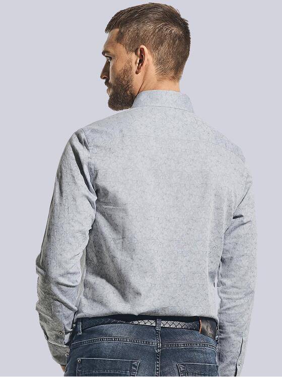 emilio adani Herren Langarm-Hemd gemustert Blau 32068