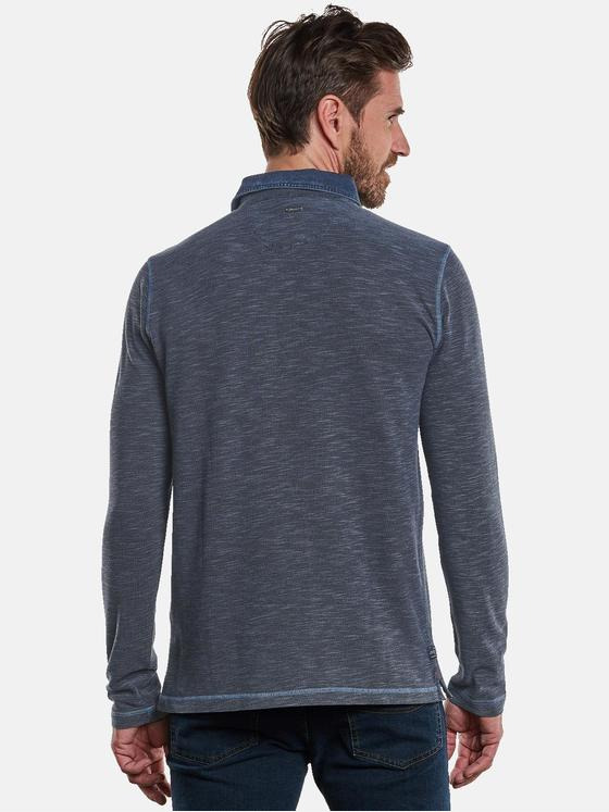 engbers Herren Langarm-Shirt Polokragen Blau 32441