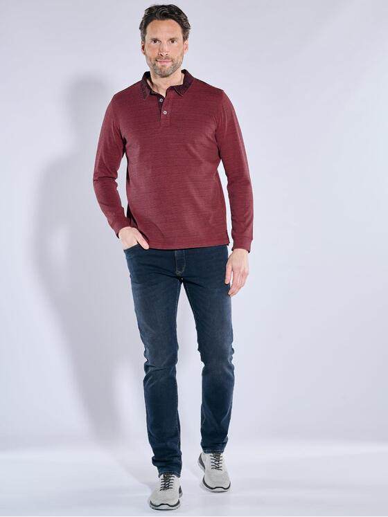 engbers Herren Langarm-Shirt mit Polo-Kragen Rot 38182