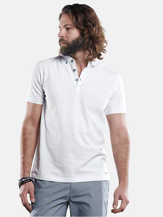emilio adani Herren Sportives Poloshirt aus hochwertiger Baumwolle Weiß 29672