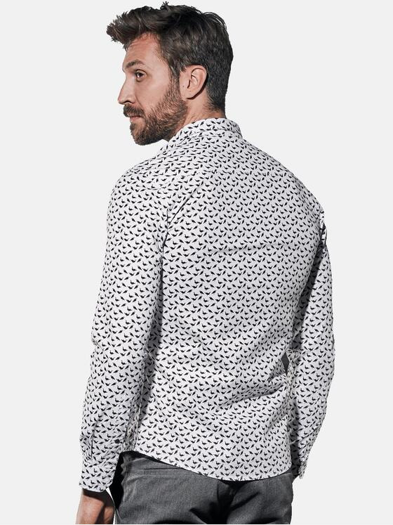 emilio adani Herren Hemd mit All Over Print Blau 30843