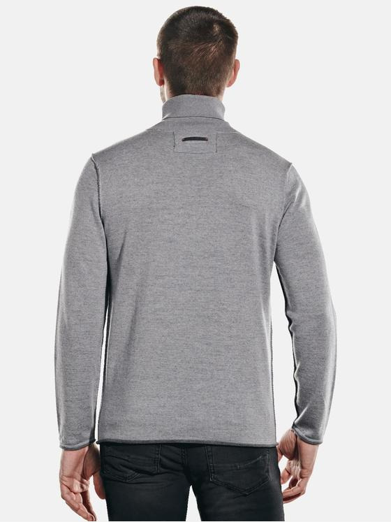emilio adani Herren Rollkragen-Pullover aus Merinowolle Grau 32030