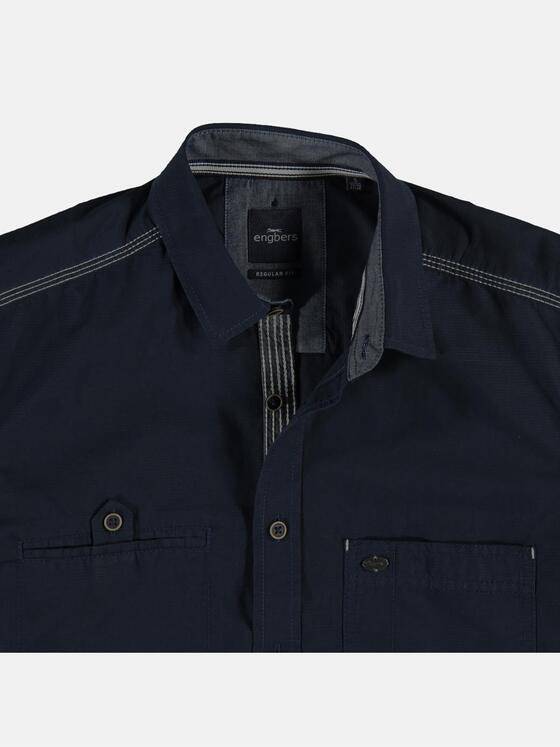 engbers Herren Hemd uni Marineblau 23346