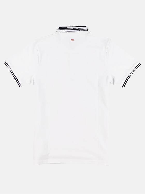 emilio adani Herren Poloshirt mit zahlreichen Kontrastdetails Weiß 29674