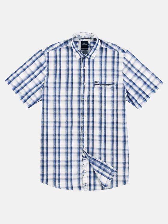 engbers Herren Sommerliches Karohemd mit dezenten Kontrastdetails Marineblau 29608