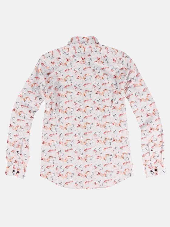 emilio adani Herren Langarm-Hemd gemustert Dunkelorange 31954