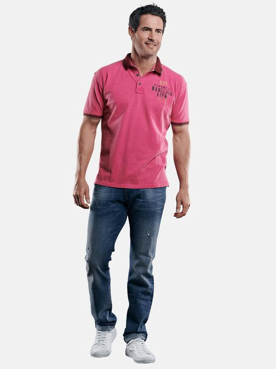 engbers Herren Poloshirt mit Konrasteffekten Rosa 29220