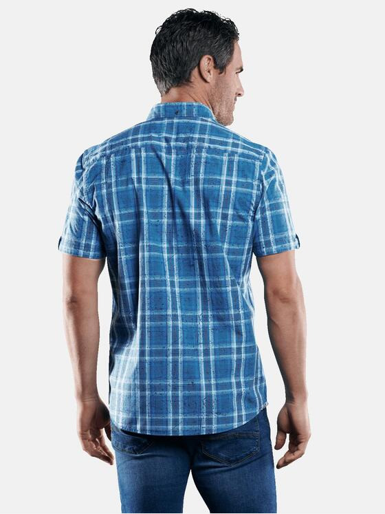 engbers Herren Außergewöhnliches Karo-Hemd Blautuerkis 29083