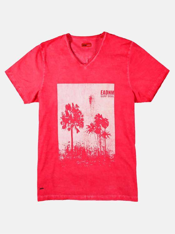 emilio adani Herren Rundhals T-Shirt Violett 27788