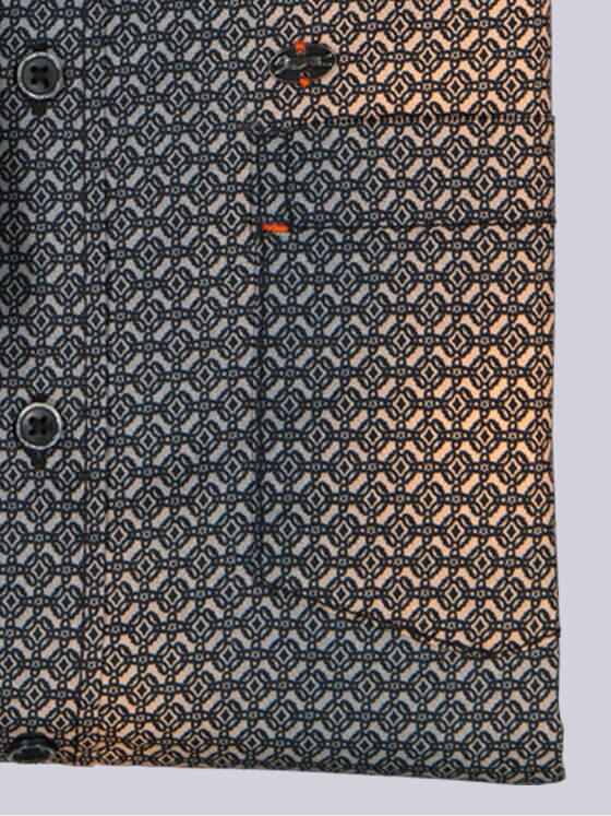 engbers Herren Langarm-Hemd gemustert Orange 39442