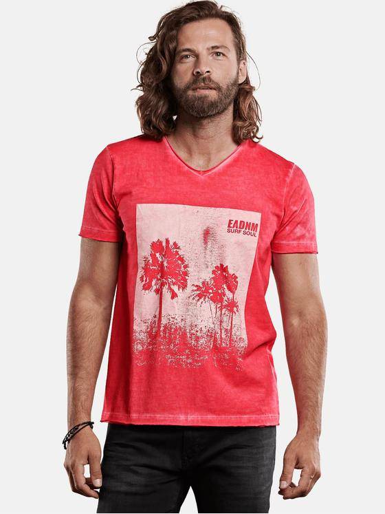emilio adani Herren Rundhals T-Shirt Violett 27788