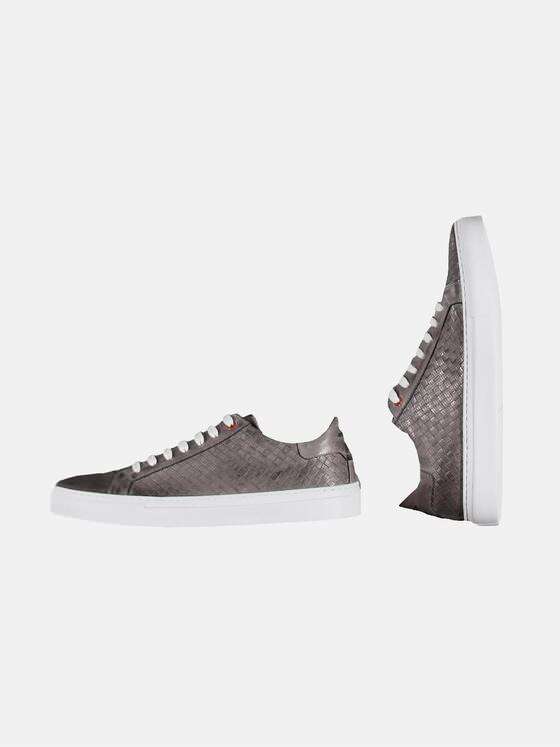 emilio adani Herren Sommer-Schuh mit geprägtem Leder Grau 29112