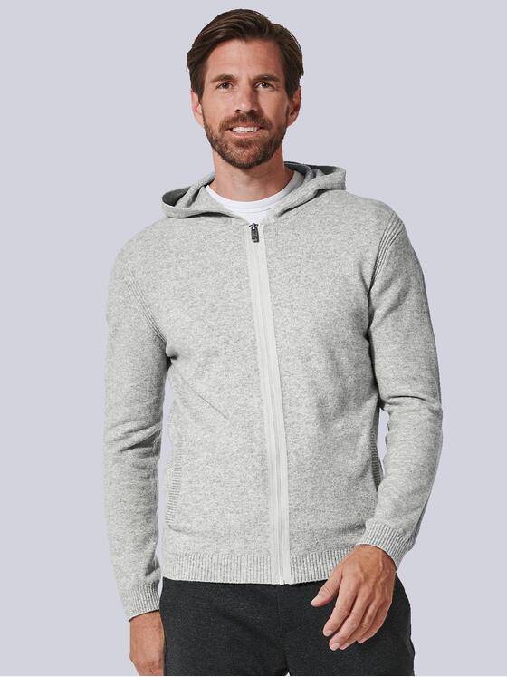 engbers Herren Strickjacke mit Kapuze Grau 35742