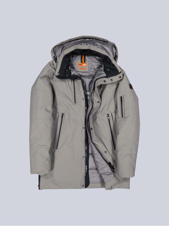 emilio adani Herren Jacke mit unterlegtem Reißverschluss Braunbeige 39379