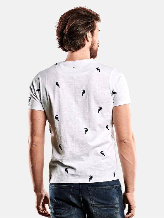 emilio adani Herren Printshirt Bio Baumwolle Weiß 27694