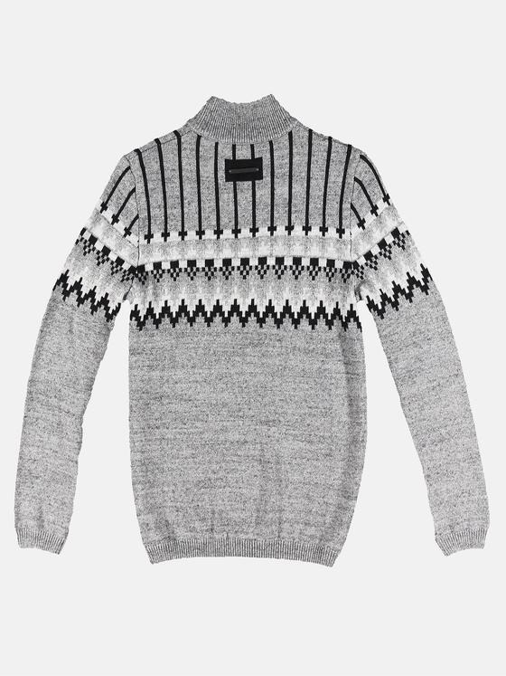 emilio adani Herren Gestrickter Norwegerpullover Grau 30849