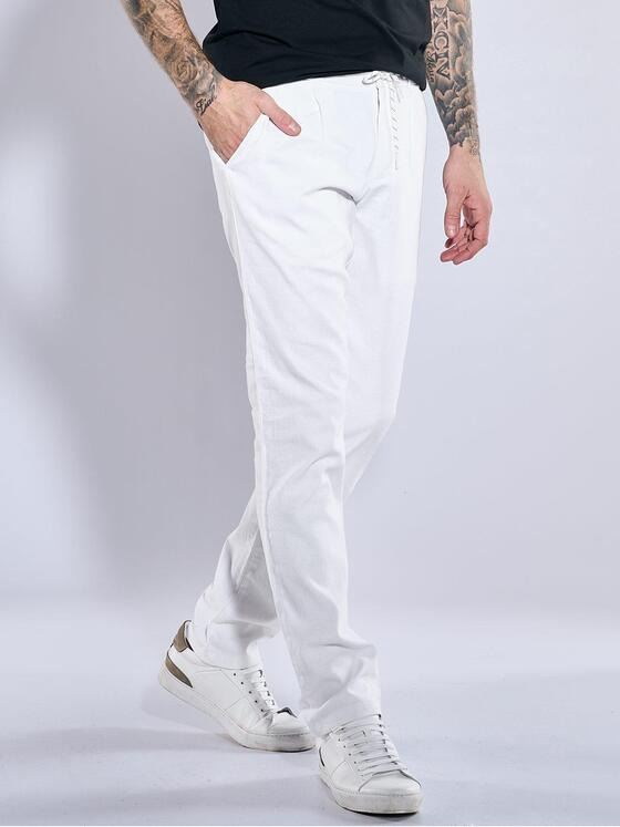 emilio adani Herren Chino slim fit Weiß 37061